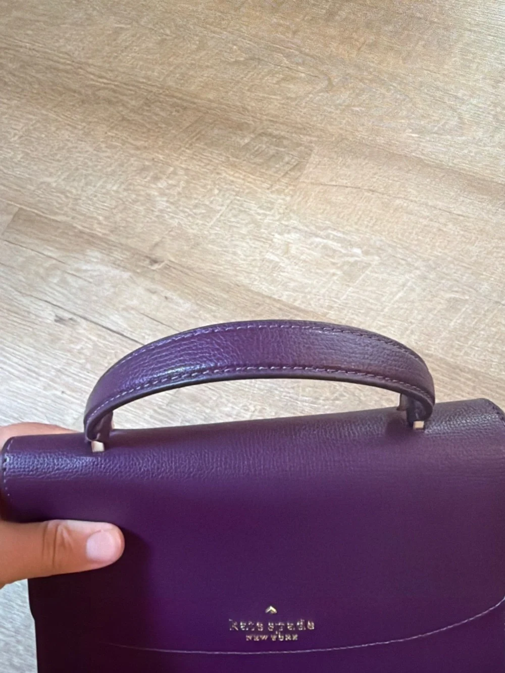 Kate Spade New York Purple Leather Satchel Crossbody Bag